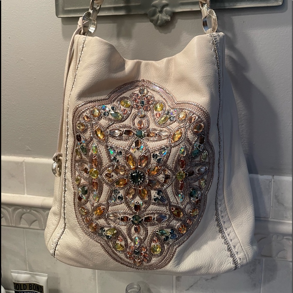 Brighton leather and crystal shoulder bag